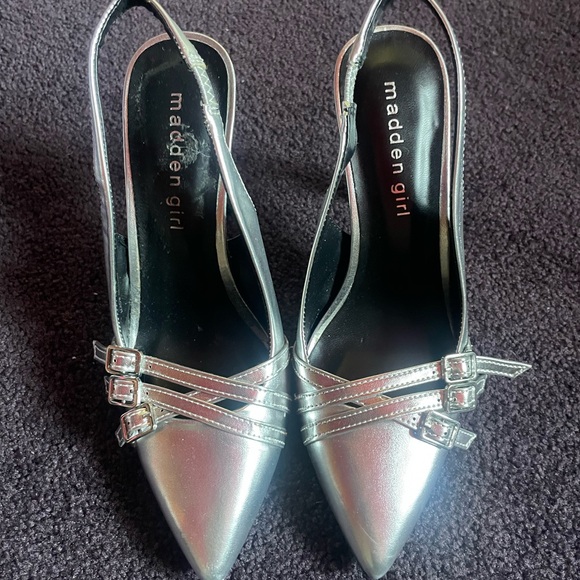 Madden Girl Shoes - Madden Girl Metallic Silver Heels